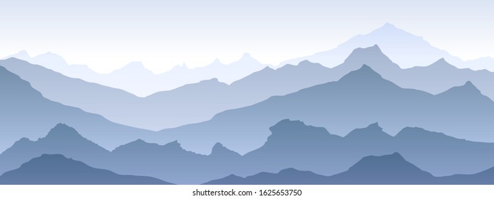 mountains eps 10 illustration background View of blue - vector