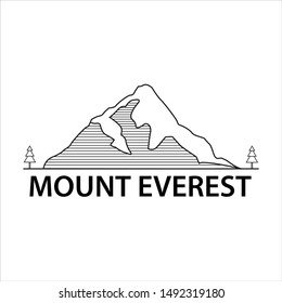 mountains everest logo vector with white background