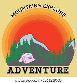 mountains explore adventure t shirt design