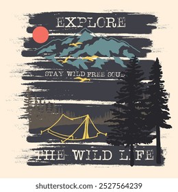 mountains explore adventure t shirt design