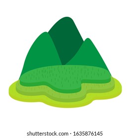 Mountains and field vector icon landscape. EPS 10