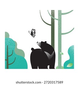 En las montañas y los campos, las mariposas revolotean ligeramente, y los osos negros formosianos vagan en silencio.