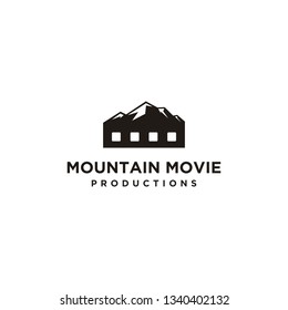 The mountains and film. Vector logo design - Vector