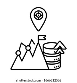 mountains with flag in white background vector illustration desing