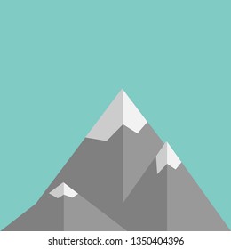 mountains in flat design on green background vector
