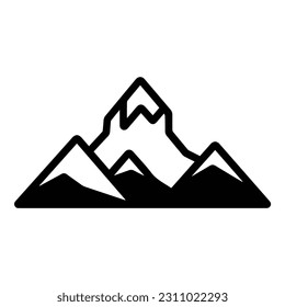 Berge flaches Symbol einzeln auf weißem Hintergrund