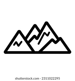 Mountains Flat Icon Isolated On White Background