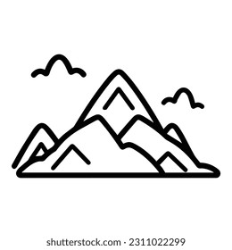 Mountains Flat Icon Isolated On White Background