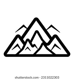 Mountains Flat Icon Isolated On White Background