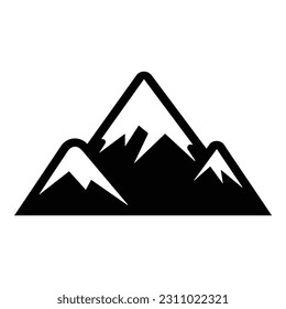 Mountains Flat Icon Isolated On White Background