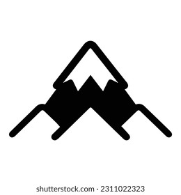Mountains Flat Icon Isolated On White Background