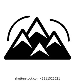 Icono plano de las montañas aislado en fondo blanco