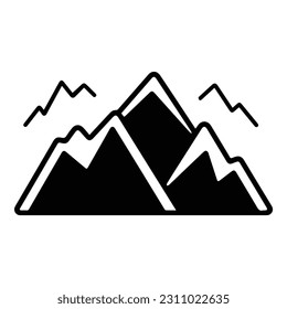 Mountains Flat Icon Isolated On White Background
