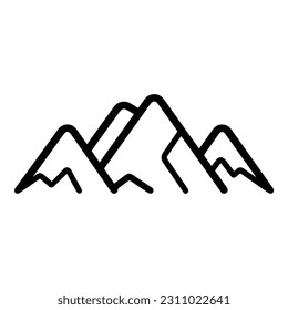 Icono plano de las montañas aislado en fondo blanco