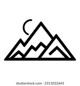 Mountains Flat Icon Isolated On White Background