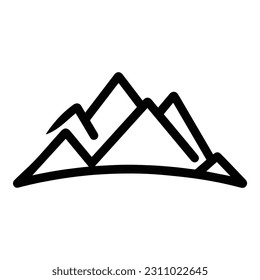 Mountains Flat Icon Isolated On White Background