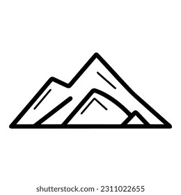 Berge flaches Symbol einzeln auf weißem Hintergrund