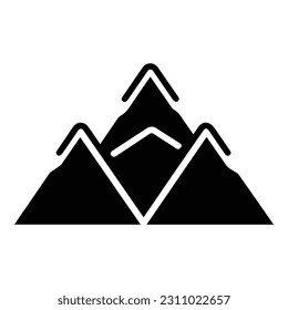 Mountains Flat Icon Isolated On White Background
