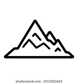 Icono plano de las montañas aislado en fondo blanco