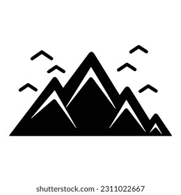 Mountains Flat Icon Isolated On White Background