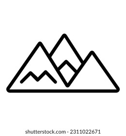 Berge flaches Symbol einzeln auf weißem Hintergrund