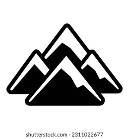 Mountains Flat Icon Isolated On White Background