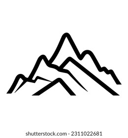 Mountains Flat Icon Isolated On White Background