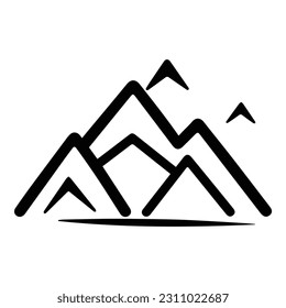 Mountains Flat Icon Isolated On White Background