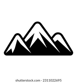 Mountains Flat Icon Isolated On White Background
