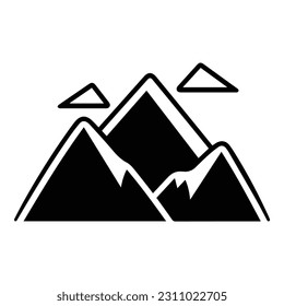 Mountains Flat Icon Isolated On White Background