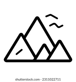 Icono plano de las montañas aislado en fondo blanco