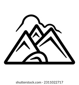 Mountains Flat Icon Isolated On White Background