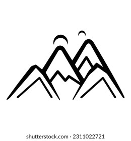 Mountains Flat Icon Isolated On White Background