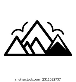 Mountains Flat Icon Isolated On White Background