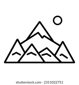 Mountains Flat Icon Isolated On White Background