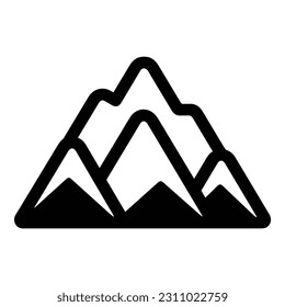 Mountains Flat Icon Isolated On White Background