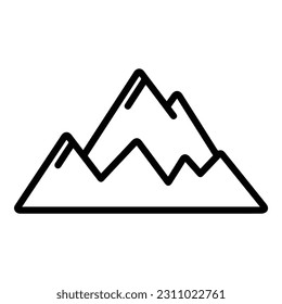 Mountains Flat Icon Isolated On White Background