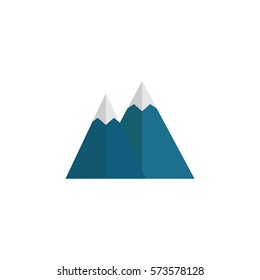 Mountains flat icon, travel & tourism, snow, a colorful solid pattern on a white background, eps 10.