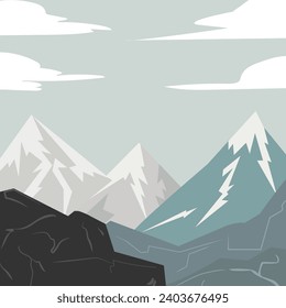 mountains flat illustration background clipart