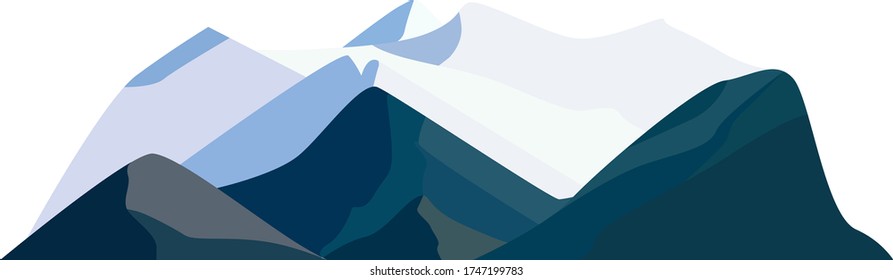 mountains in flat style on a white background
