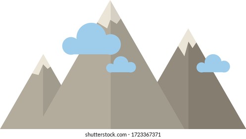 Mountains in flat style. Vector Illustration
