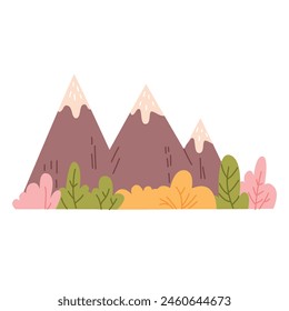 Mountains in flat style. Vector illustration on a white background.