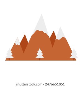 Mountains in flat style. Vector illustration on a white background.