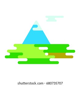 Mountains in flat style for web, print and creative design. Vector illustration