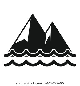 Mountains floods icon simple vector. Ice melting. Climate change disasters