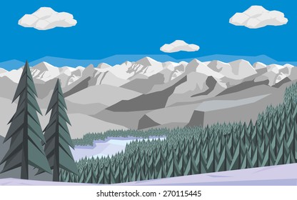 Mountains and forest