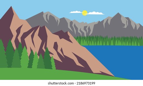 Mountains and forest around the lake