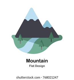 Mountains and forest Flat Illustration