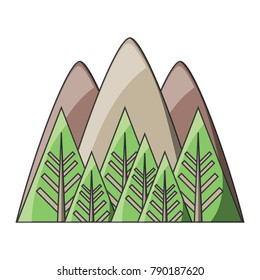 mountains and forest icon