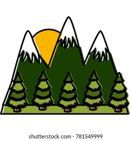 Mountains and forest landscape